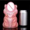 Body-Safe Pink White Fantasy cat Silicone Masturbator Cup Realistic Pocket Pussy Onahole Soft Male Stroker