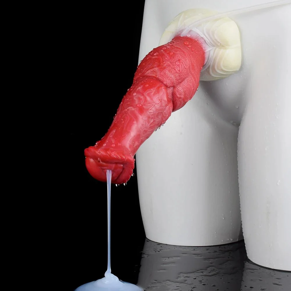Squirting Dog Knot Dildo Realistic Ejaculating Penis Squirting Knot Dildo for Women Sex Toy