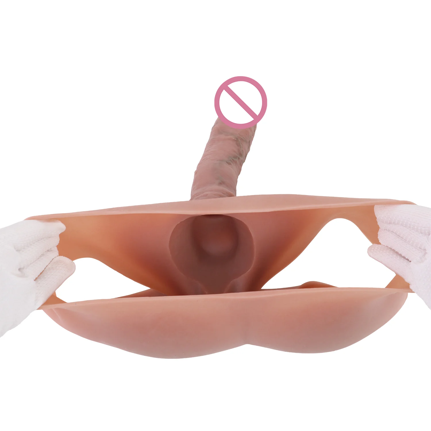 Silicone Dildo Leather Pants Insertable at Penis Effectively Enlarge Adult Male Penis Enhances More Realistic Experience
