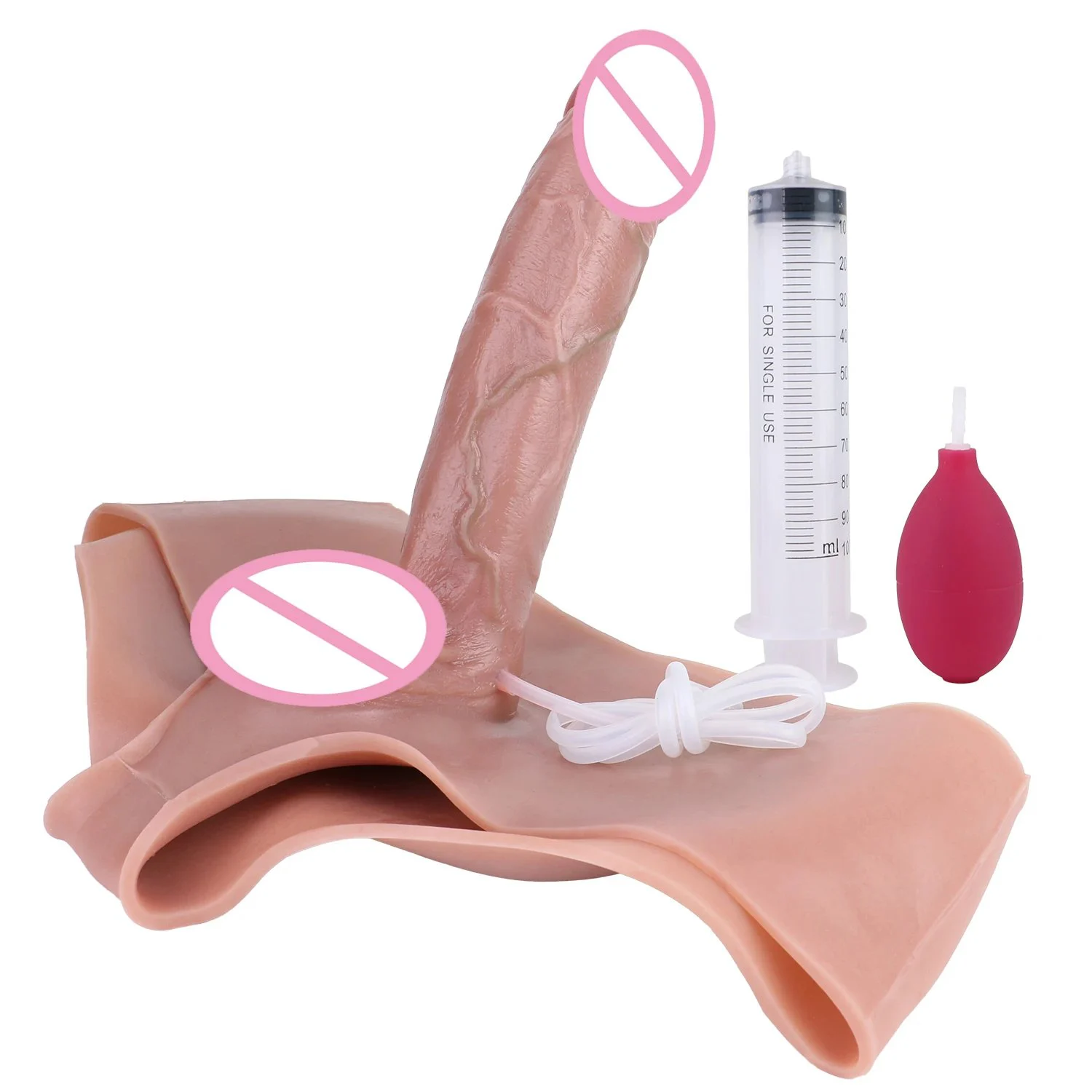 Super Long Realistic Squirting Solid Strap on Dildo Wearable Penis Pants Adult Stimulation Ejaculating Sex Toy for Woman Lesbian