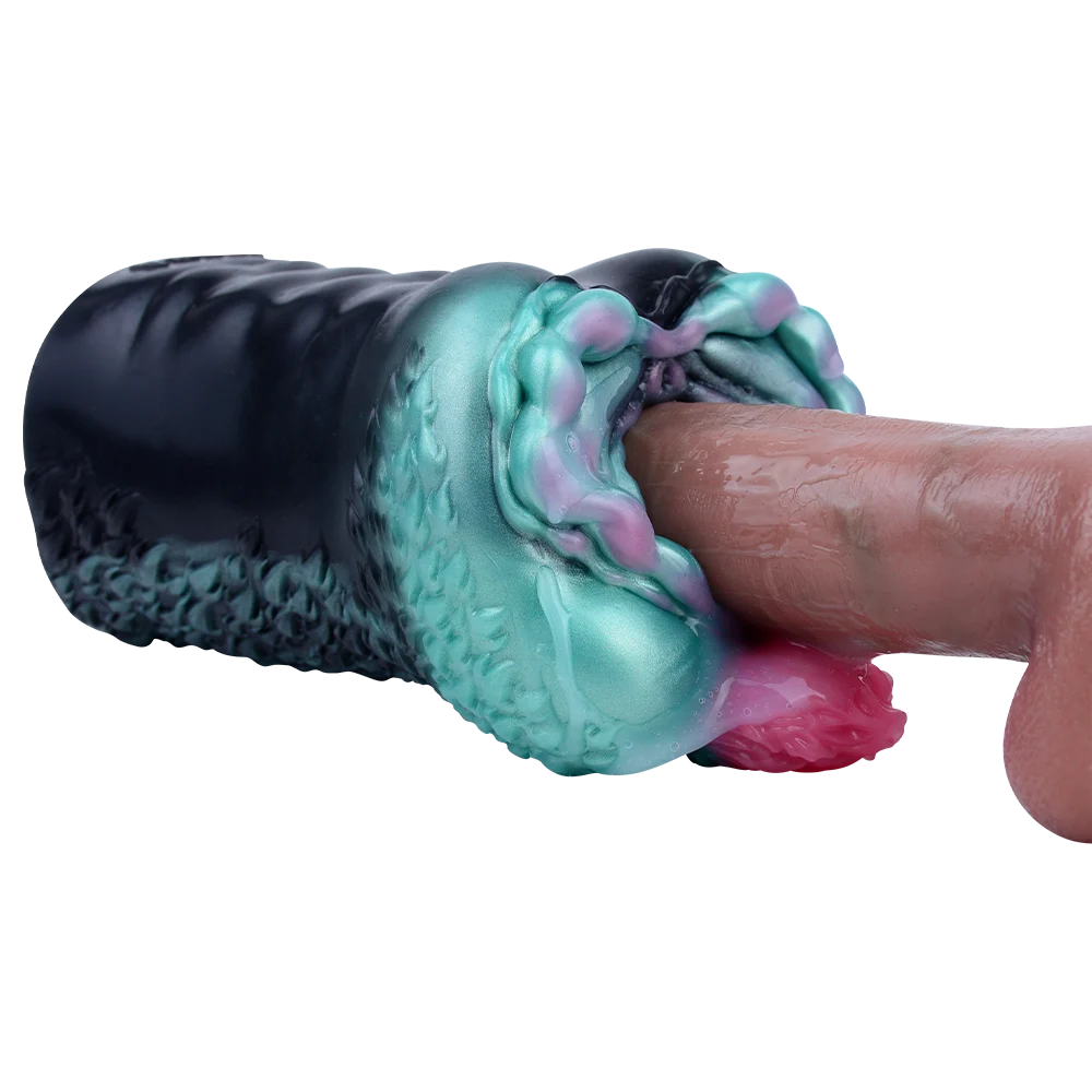 Black Mamba Wildebeest Liquid Silicone Fantasy Masturbator Designed to Be Lightweight and Portable Sex Toy for Men