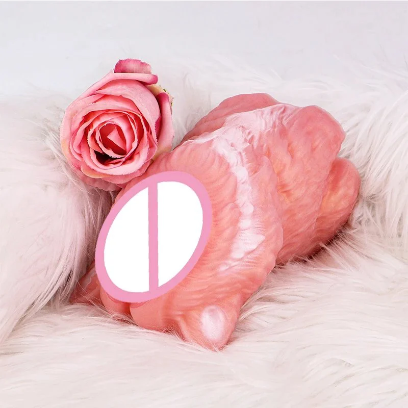 Body-Safe Pink White Fantasy cat Silicone Masturbator Cup Realistic Pocket Pussy Onahole Soft Male Stroker