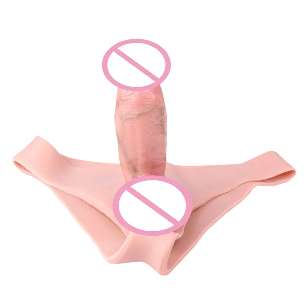 Silicone Hollow Strapon Dildo for Man Realistic Dildos Underwear Wearable Penis Extended Sleeve for Men Sex Toy Lesbian Dildos