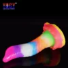 Style Luminous Sction Cup Anal Plug Soft Rubber Realistic Sex Toy for Male Female
