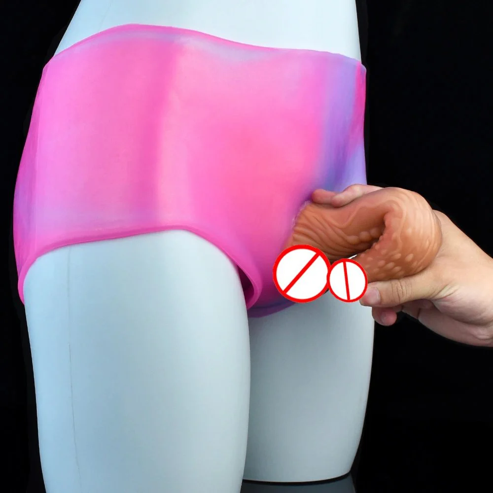Silicone Pants with Monster Dildo Artificial Penis Size Women's Wear Pants Sex Liquid Silicone Penis Dido for Lesbian