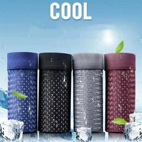 4-Pack Men's Breathable Mesh Boxer Briefs Comfortable Classic Style Mid-Rise Shorts Custom Logo on Waist