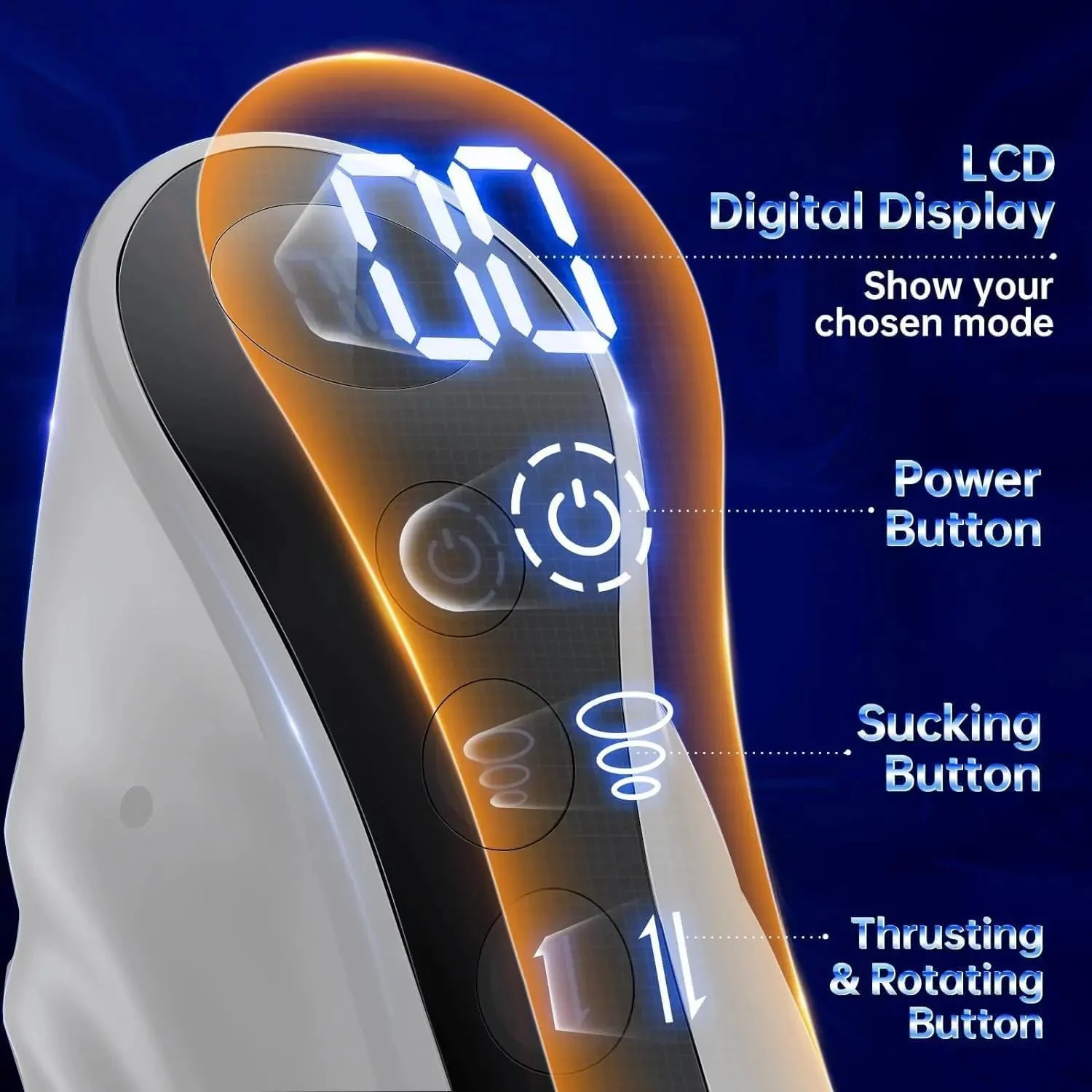 Automatic Sucking LCD Display Male Masturbator 9 Thrusting Rotating Functions Vagina Dildo Vibrating Masturbation Toy for Men