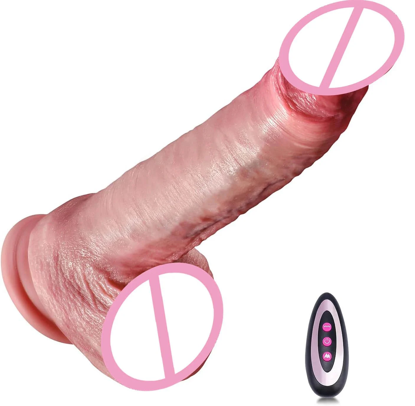 Soft Realistic Silicone Anal Dildos Clit G-spot Vagina Stimulation Remote Control Heating Thrusting Dildo Vibrator for Women