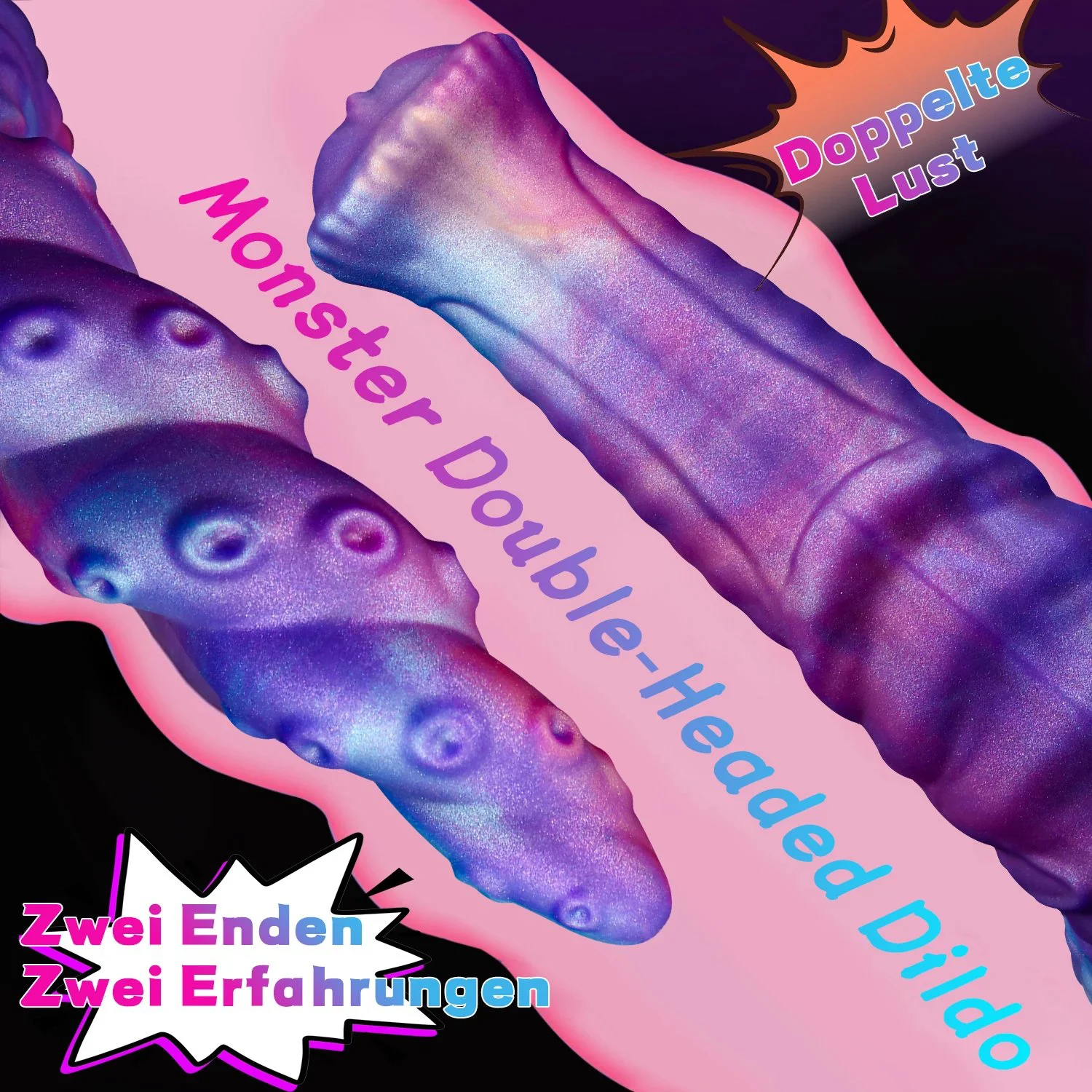 Newest Double Headed Realistic Soft Eco-Friendly Silicone Dildo Extended Waterproof Vibrating Portable Adult Sex Toy