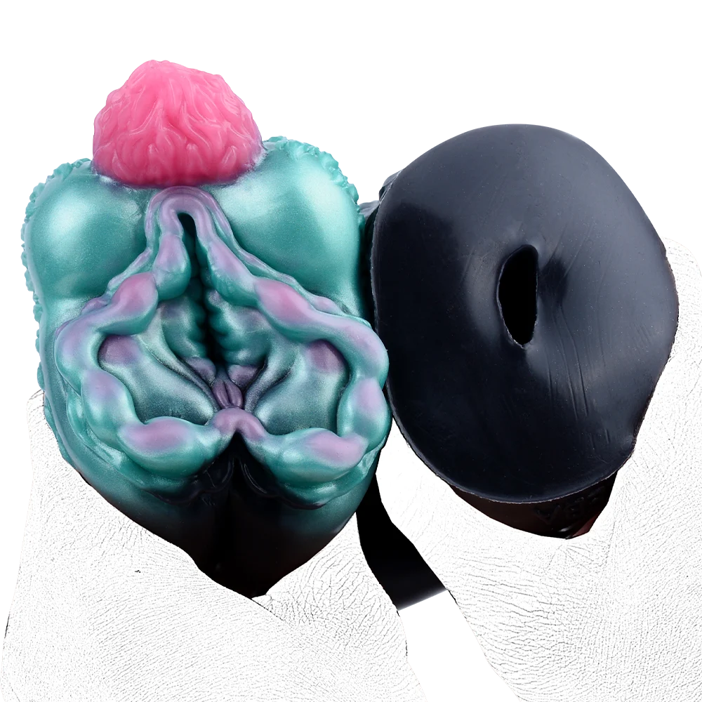 Black Mamba Wildebeest Liquid Silicone Fantasy Masturbator Designed to Be Lightweight and Portable Sex Toy for Men