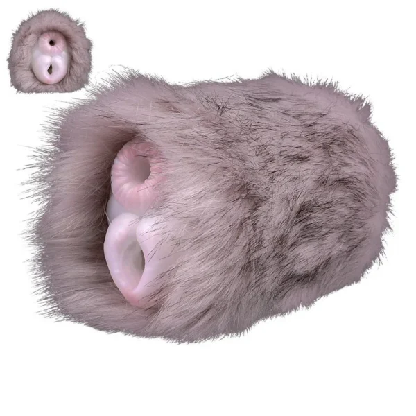 Furry Animal Fantasy Soft Silicone Masturbator in Fur Realistic Vaginal Pocket Pussy All-pass Access Sex Toys Toys