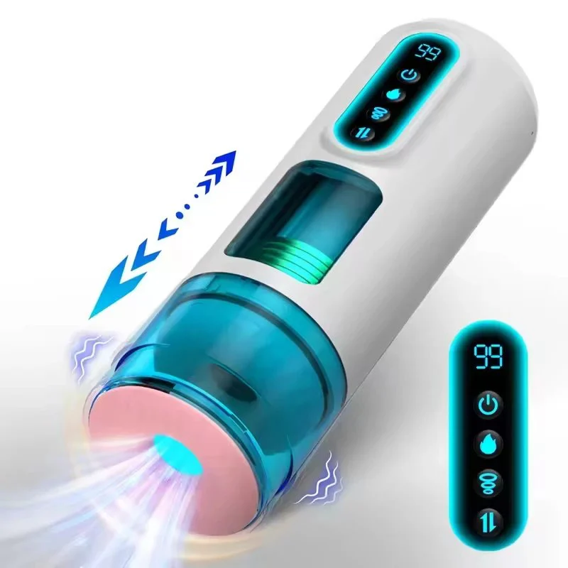 Electric Thrusting Rotation and Sucking Penis Massager Realistic Vagina Stroker Machine Masturbator for Man Sex Toys