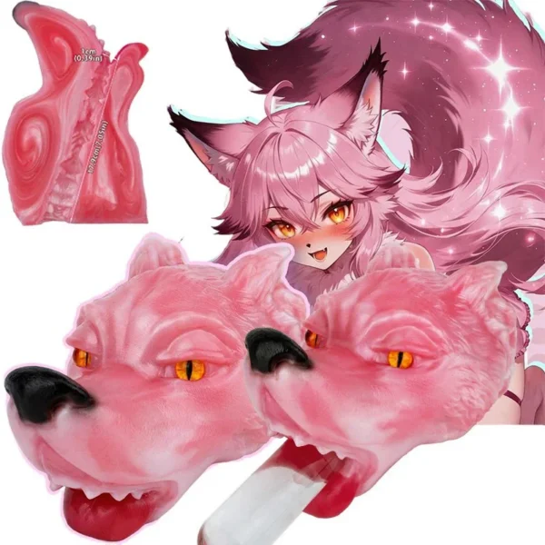 Animal fox Head Fantasy Masturbator Sex Dolls for Men,Animal Pocket Pussy Silicone Breasts Toy Lifelike Textured for Men