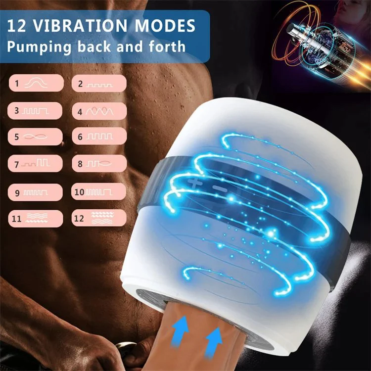 12 Modes Penis Training Machine Open-ended Automatic Vibrator Masturbation Cup Men Sex Toys