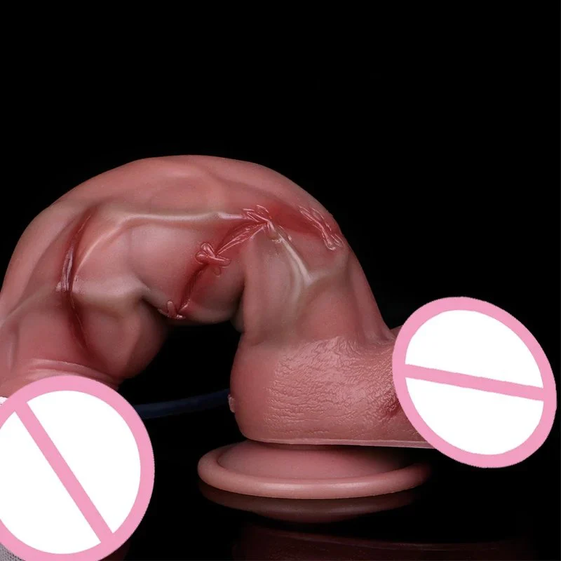Squirting Realistic Dildo With Wounded Design Silicone Ejaculating Penis Sex Toys for Women Masturbator G Spot Dildo Anal