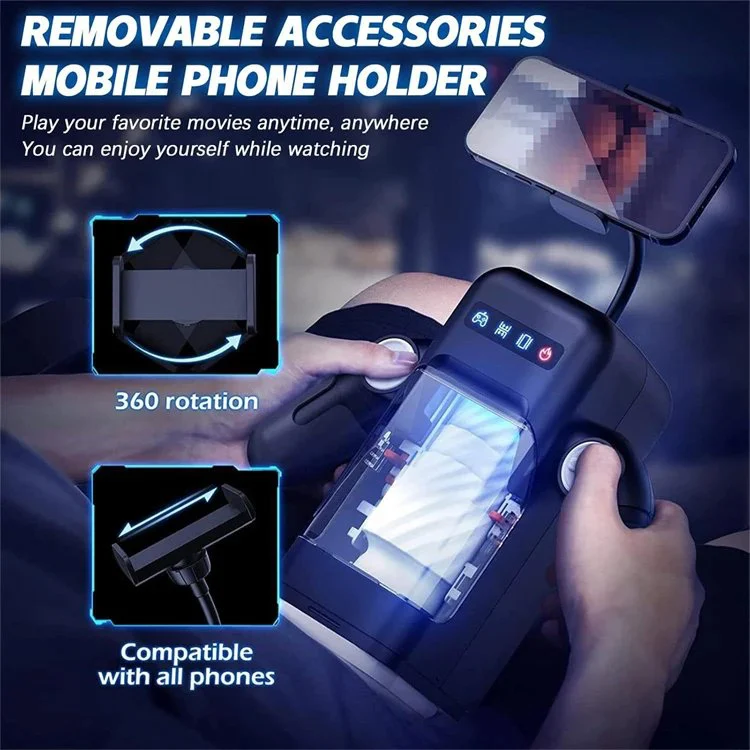 10 Powerful Telescopic Heating Men Automatic Stroker Adult Sex Toys Masturbation Cup with Mobile Phone Holder