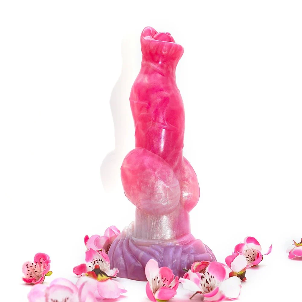 Peach Witch Color Animal Dog Penis Knot Stuffed Realistic Dildo Sucker Large Anal Plug Sex Toys for Women Masturbator