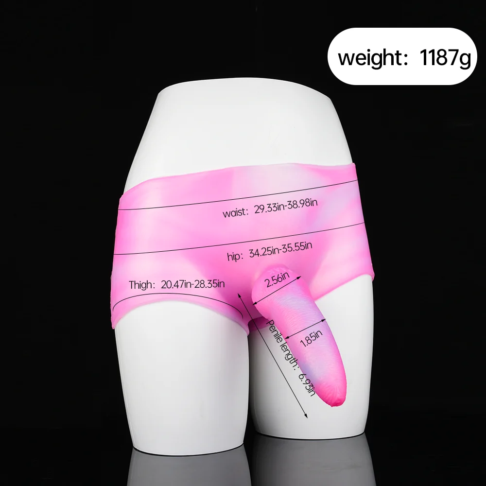 Stretchy Silicone Pants With Dildo Bendable Realistic Penis Stretchy Shorts Transgender Anal Plug Sex Toys