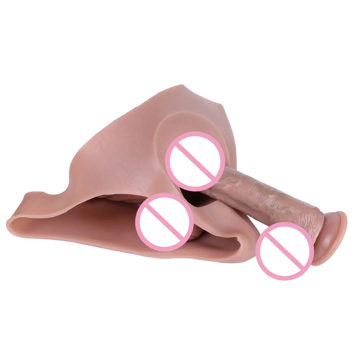 Thick Strong Penis Realistic Dildo Extension Penis Sex Toys Werable Hollow Dildo Strap on Dildo for Men Women