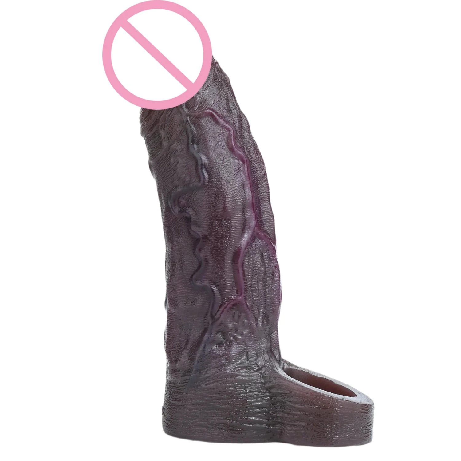 Close Head Penis Sleeve Realistic Cock Ring Dildo Sheath Sex Toy for Men Cock Enlargement Silicone Male Masturbation Couple