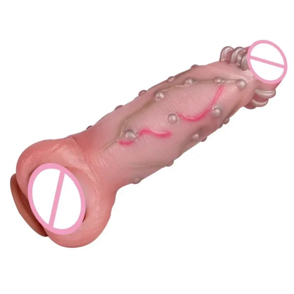 Cock Sleeve for Man,Realistic Sleeves with Thickened Testicle Ring, Sleeve for Enlargement Time Extension, Big Penis Sleeve