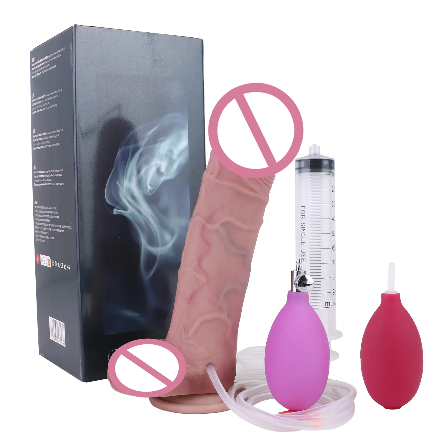New Silicone Sex Toys with Suction Cups Simulation Skin Inflatable Squirting Long Penis Sxxy Inflatable Dildo for Couples