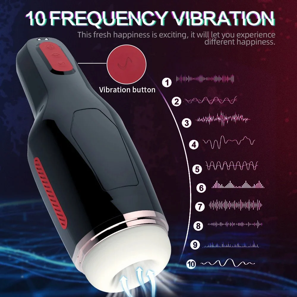 10 Frequency Automatic Male Masturbator Vibrating Sucking Masturbation Cup Sex Toys for Men
