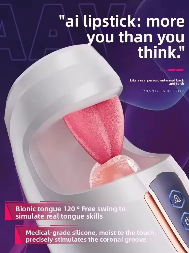 High-quality Tongue Licking Airplane Cup Male Massager, Stimulating Intelligent Stress Reducing Masturbator