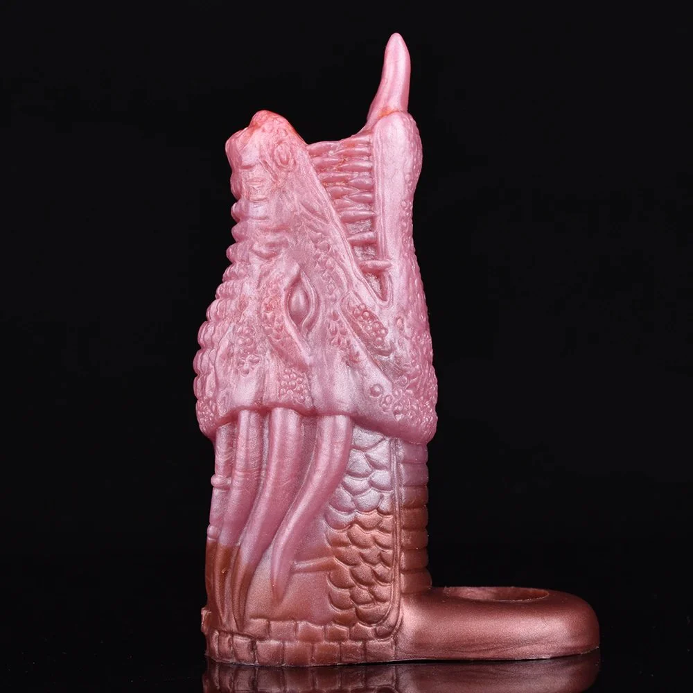 Conquered Dragon Penis Sleeve Couples Sex Toys Animal Penis Sleeve with Convex Textures Reusable Penis Sleeve Ring