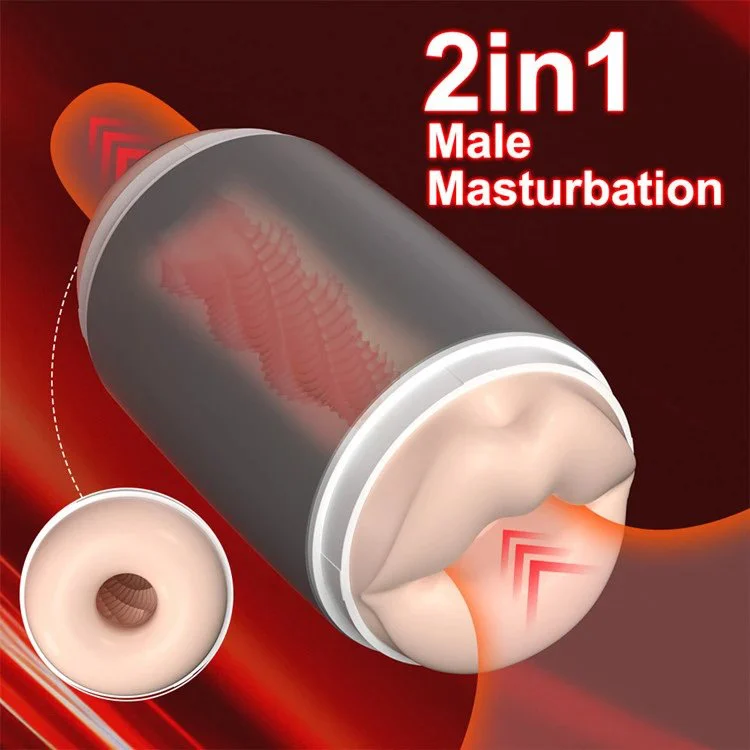 2 in 1 Male Masturbation Manual High Quality Silicone Men Penis Massage