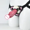 Strapon Realistic Dildo With Sucker Red Silicone Long Penis on Harness Adjustable Sex Toys for Women Lesbian Anal Plug