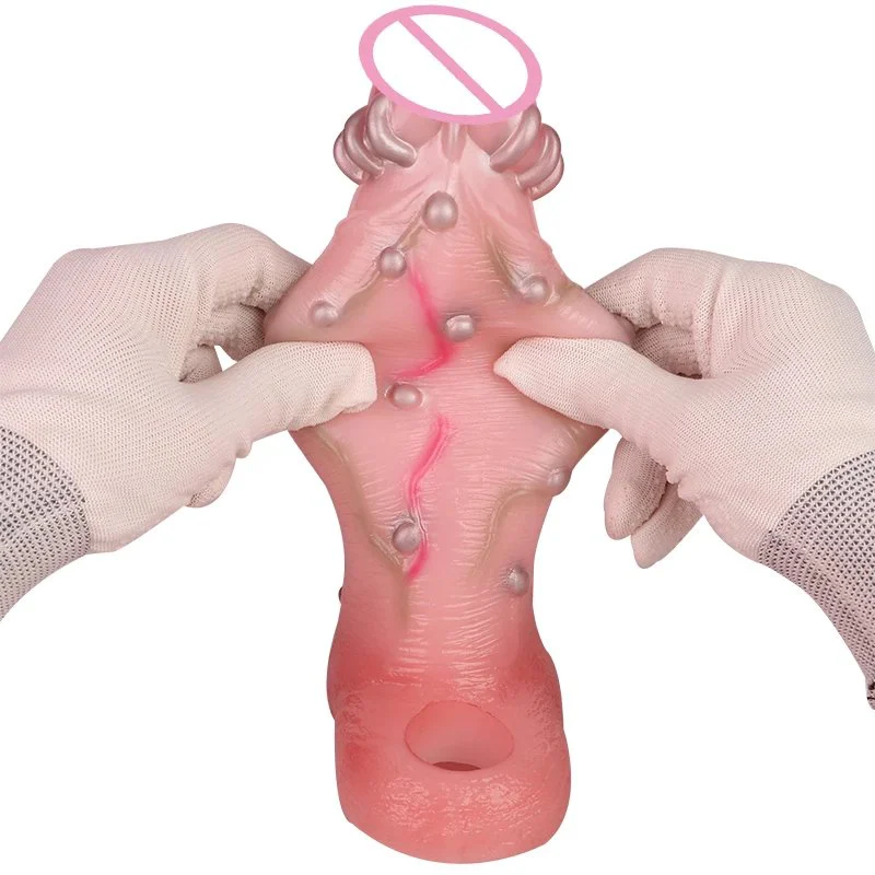 Cock Sleeve for Man,Realistic Sleeves with Thickened Testicle Ring, Sleeve for Enlargement Time Extension, Big Penis Sleeve