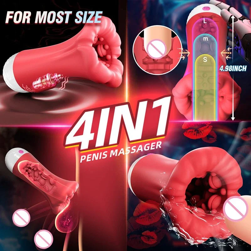 9 Modes APP Control Big Mouth Penis Trainer Device Deep Throat Masturbator Cup Oral Sex Toys for Men