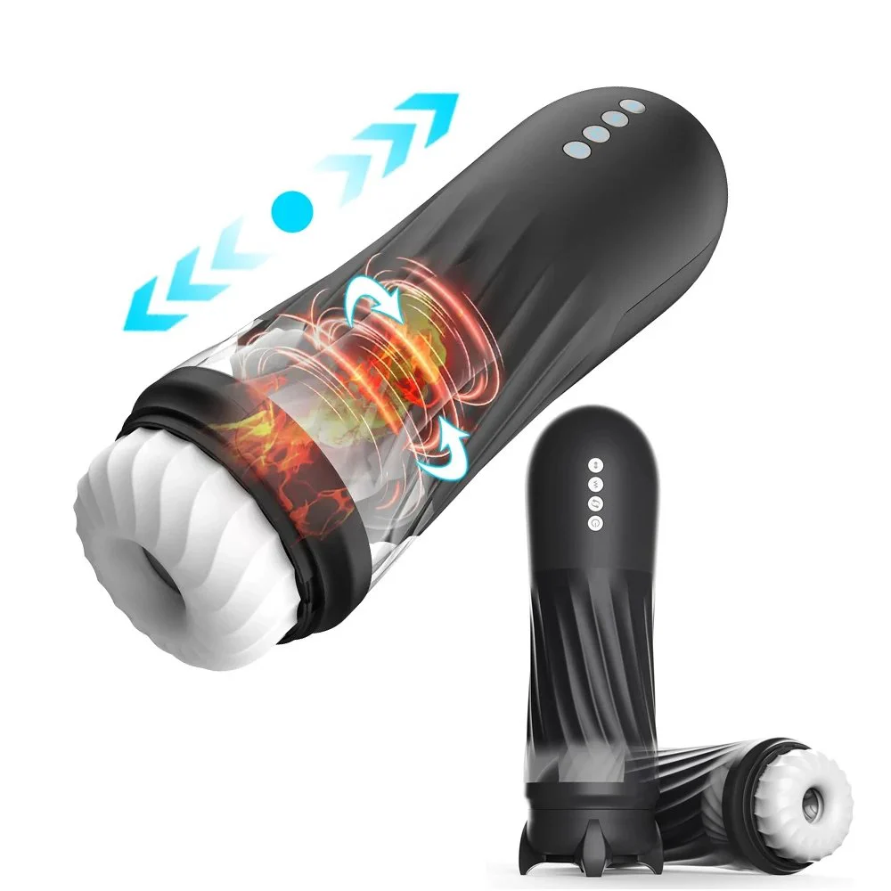 Automatic Male Masturbator Adult Sex Toys for Men With 3 Twisting and 5 Thrusting Vibration Modes Hands-Free Heating