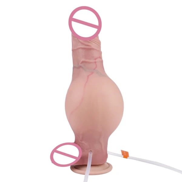 New Silicone Sex Toys with Suction Cups Simulation Skin Inflatable Squirting Long Penis Sxxy Inflatable Dildo for Couples