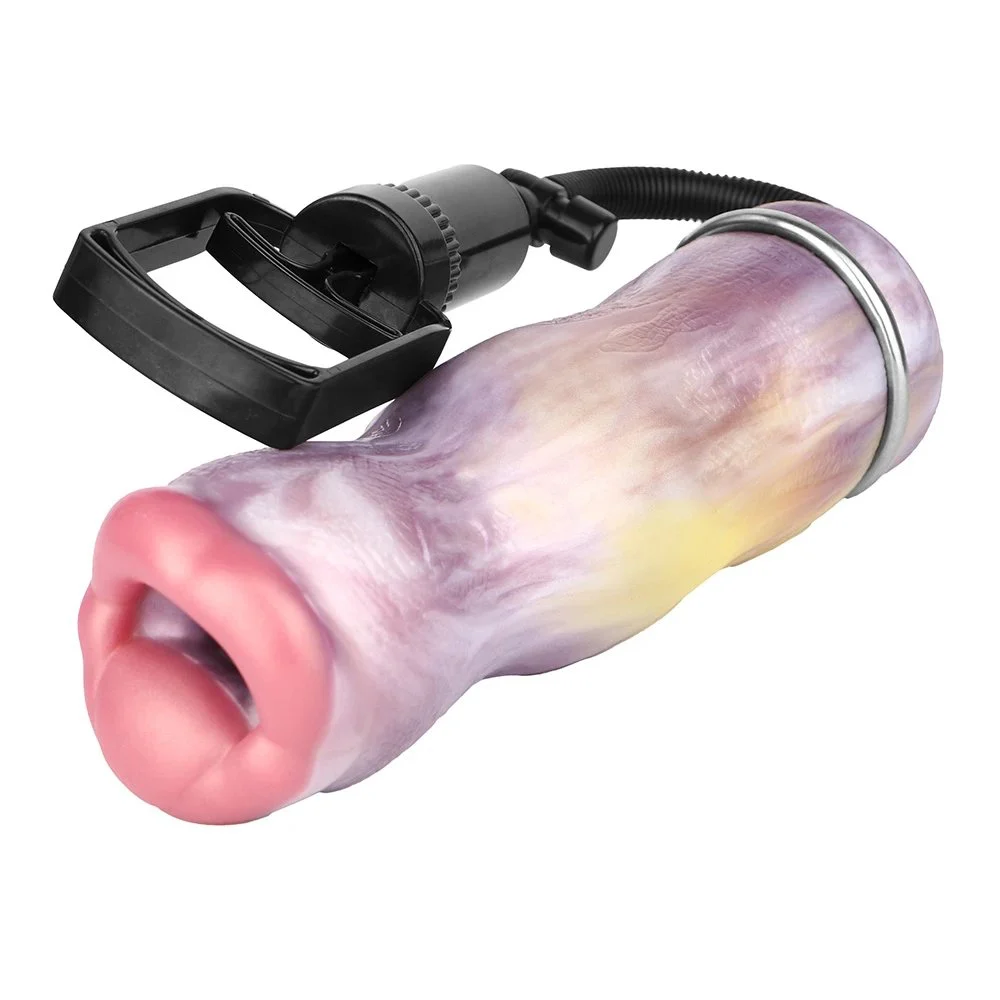 Fantasy Oral Masturbator Cup Eldritch Lips Design with Purple Flame Style for Men
