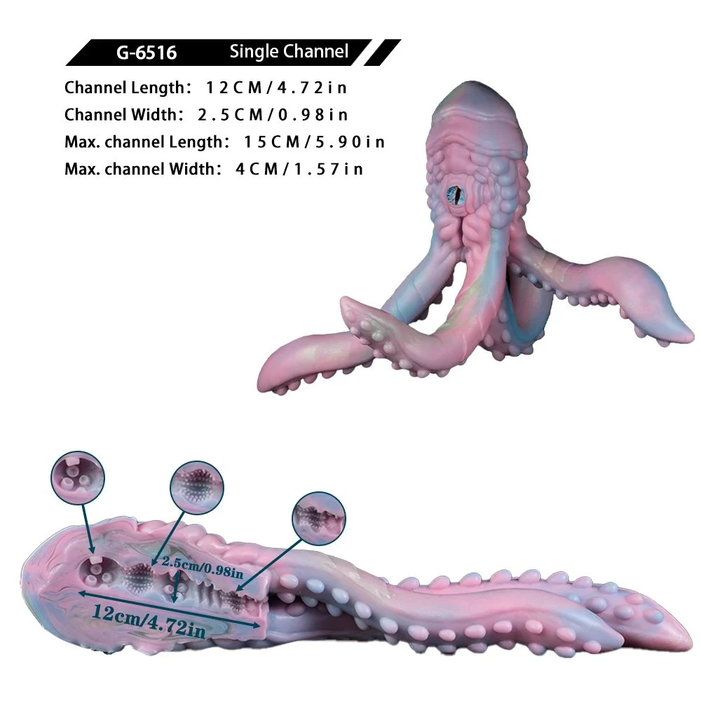 Fantasy Octopus Single Channel Male Masturbator Pocket Pussy Man's With Four Long Anal Plug Realistic Vagina Toys