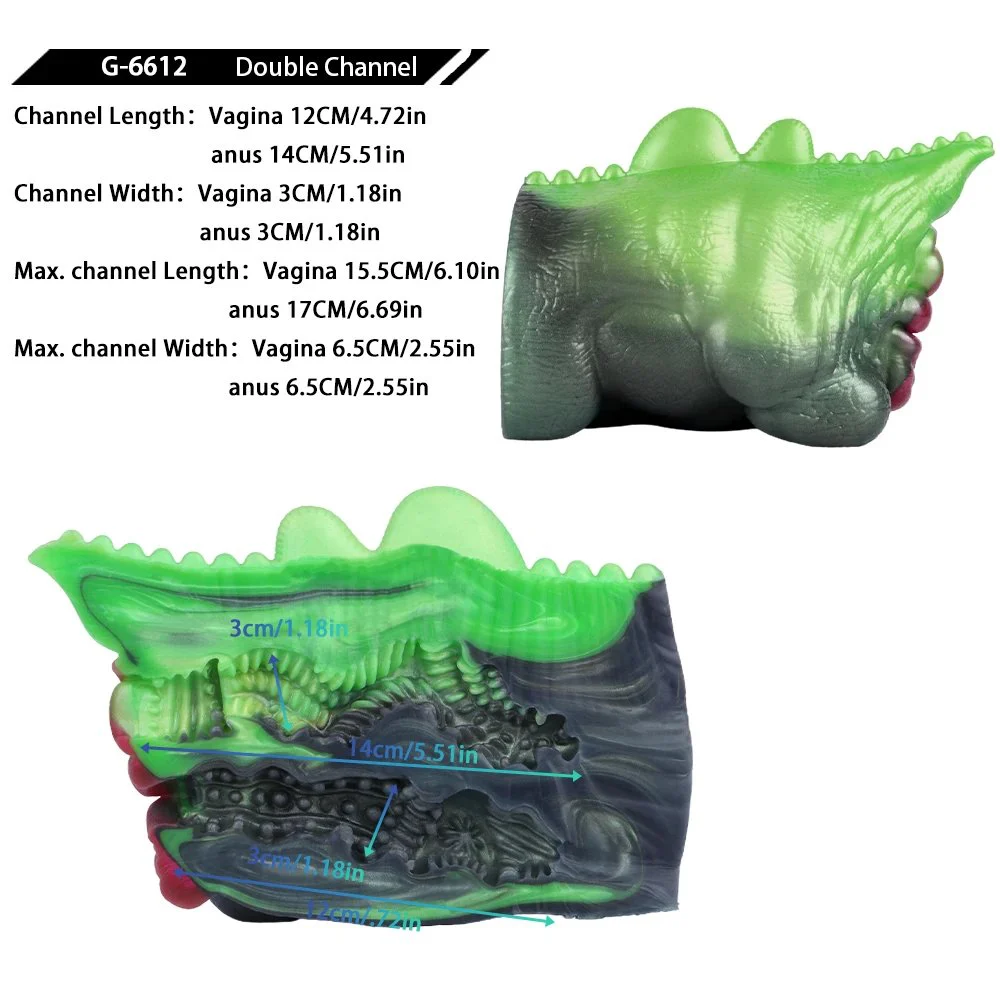 Animal-like Green Dragon Design Masturbator with Double Channel Realistic Animal Aircraft Masturbator for Men Masturbate