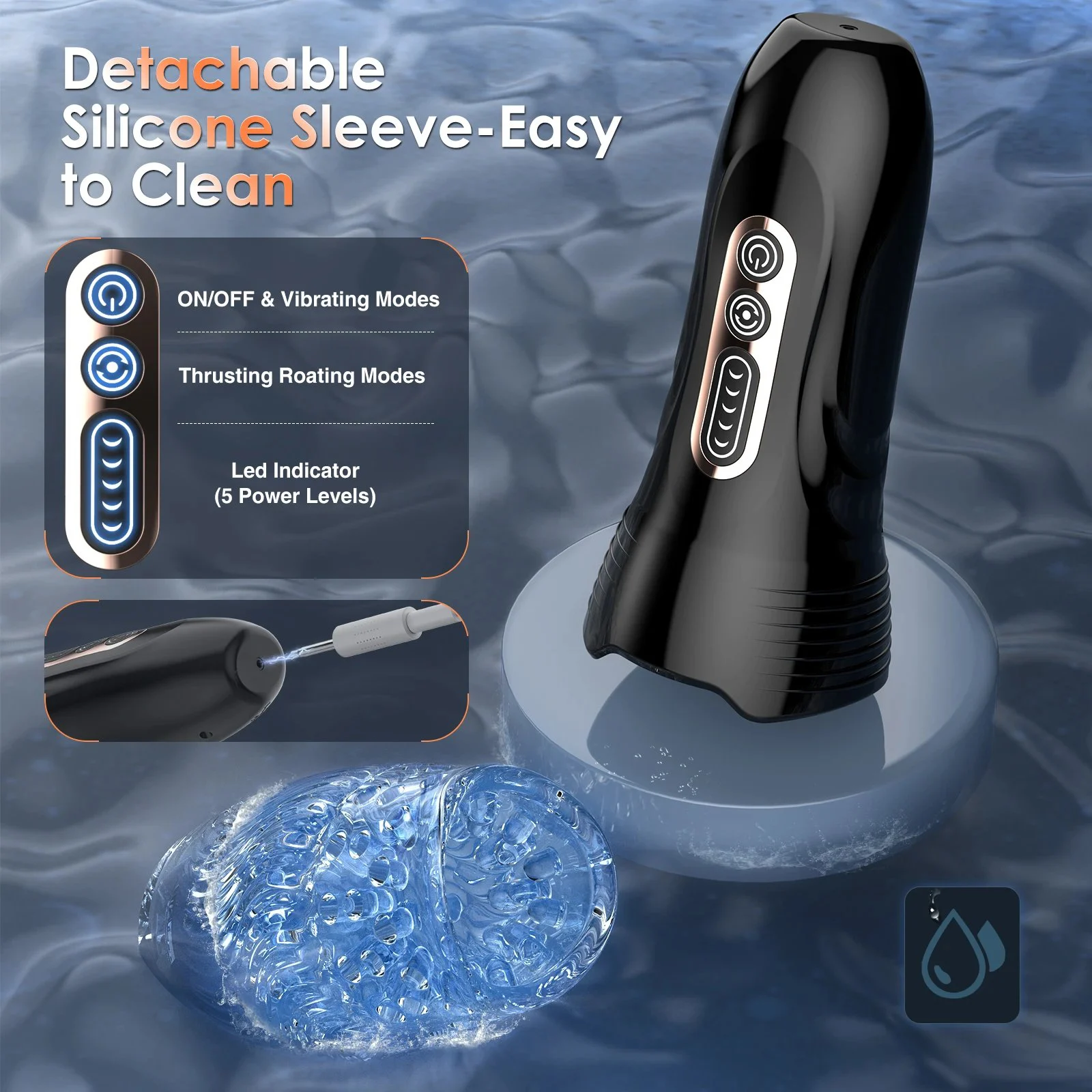 Automatic Male Masturbator with 10 Vibration & 5 Thrusting Rotating Patterns Penis Pump & Stroker Adult Toy