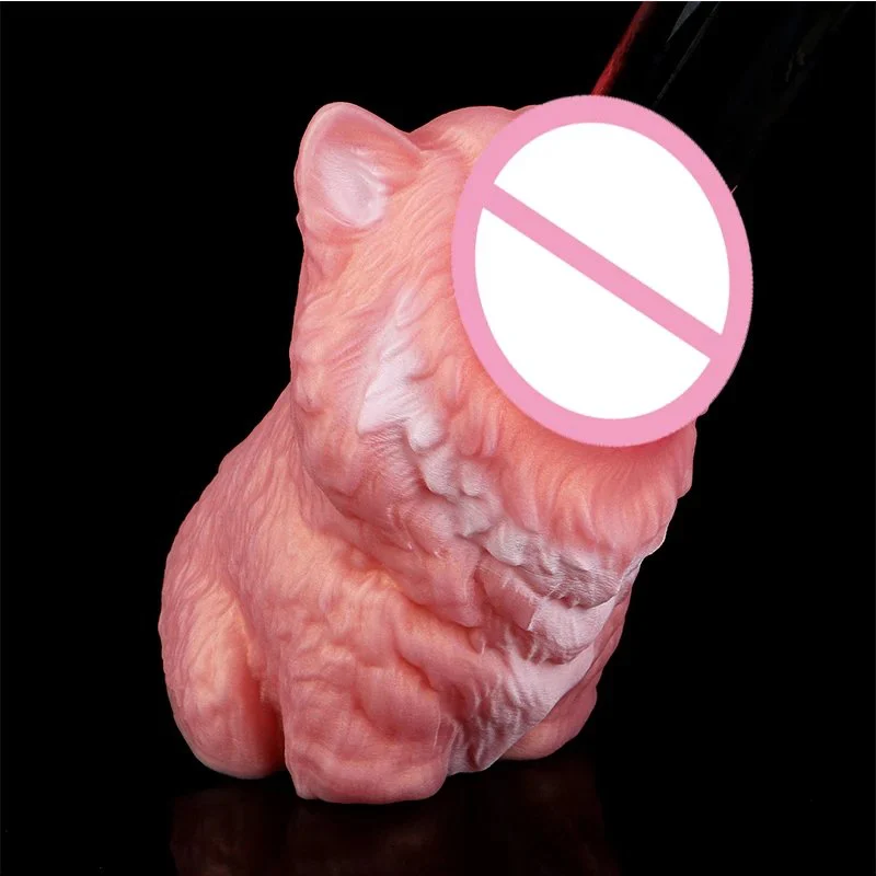Body-Safe Pink White Fantasy cat Silicone Masturbator Cup Realistic Pocket Pussy Onahole Soft Male Stroker