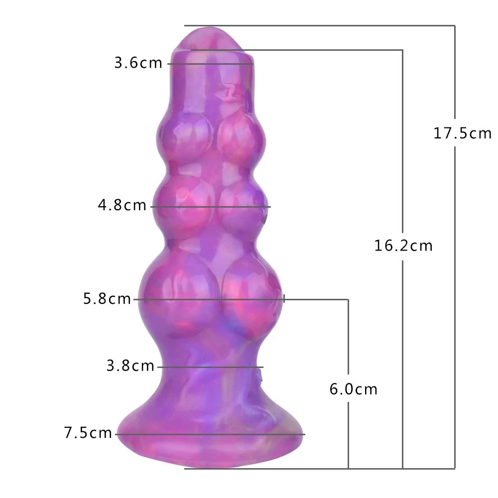 Ovipositor Dildo With Silicone Eggs Knotted Wolf Dildo Glow in the Dark Alien Ovipositor Dildo