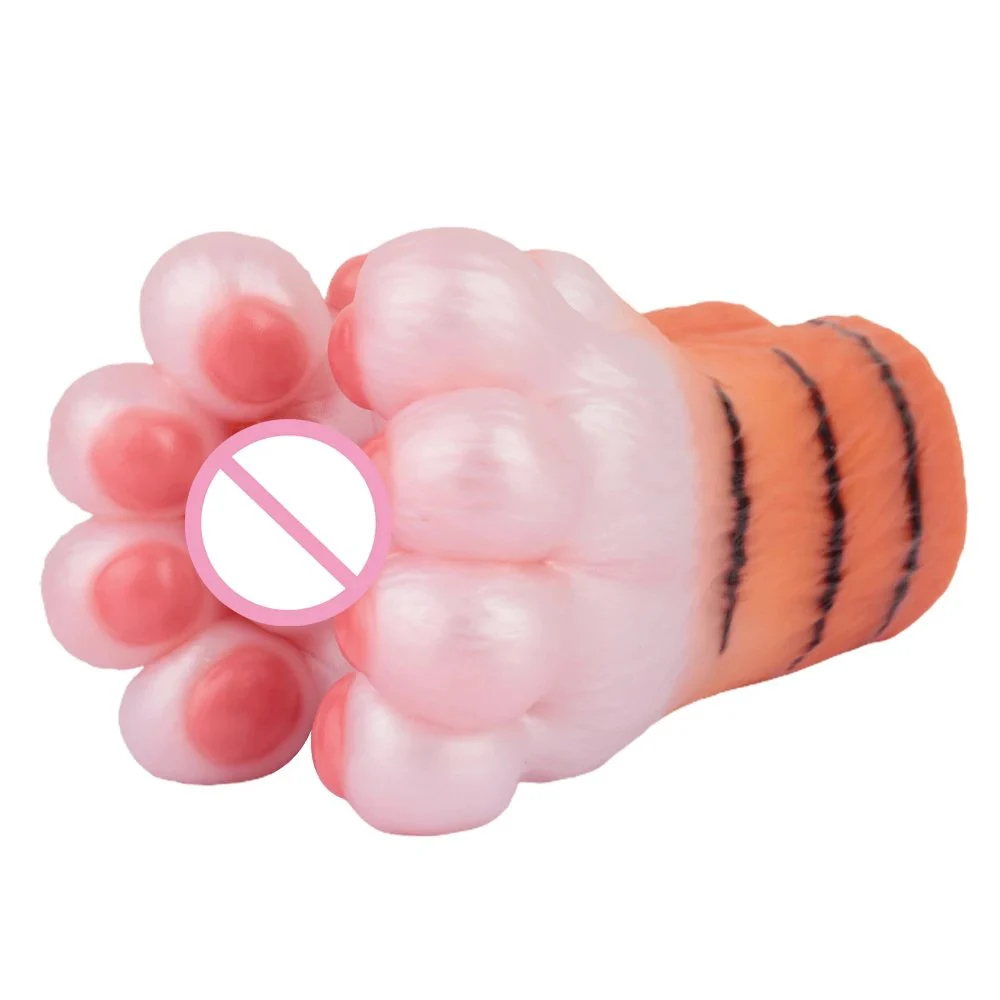 Fantasy Tiger Paw Male Masturbator with Furry Exterior & Realistic Silicone Tunnel Soft Touch Single Channel Toy for Solo Play