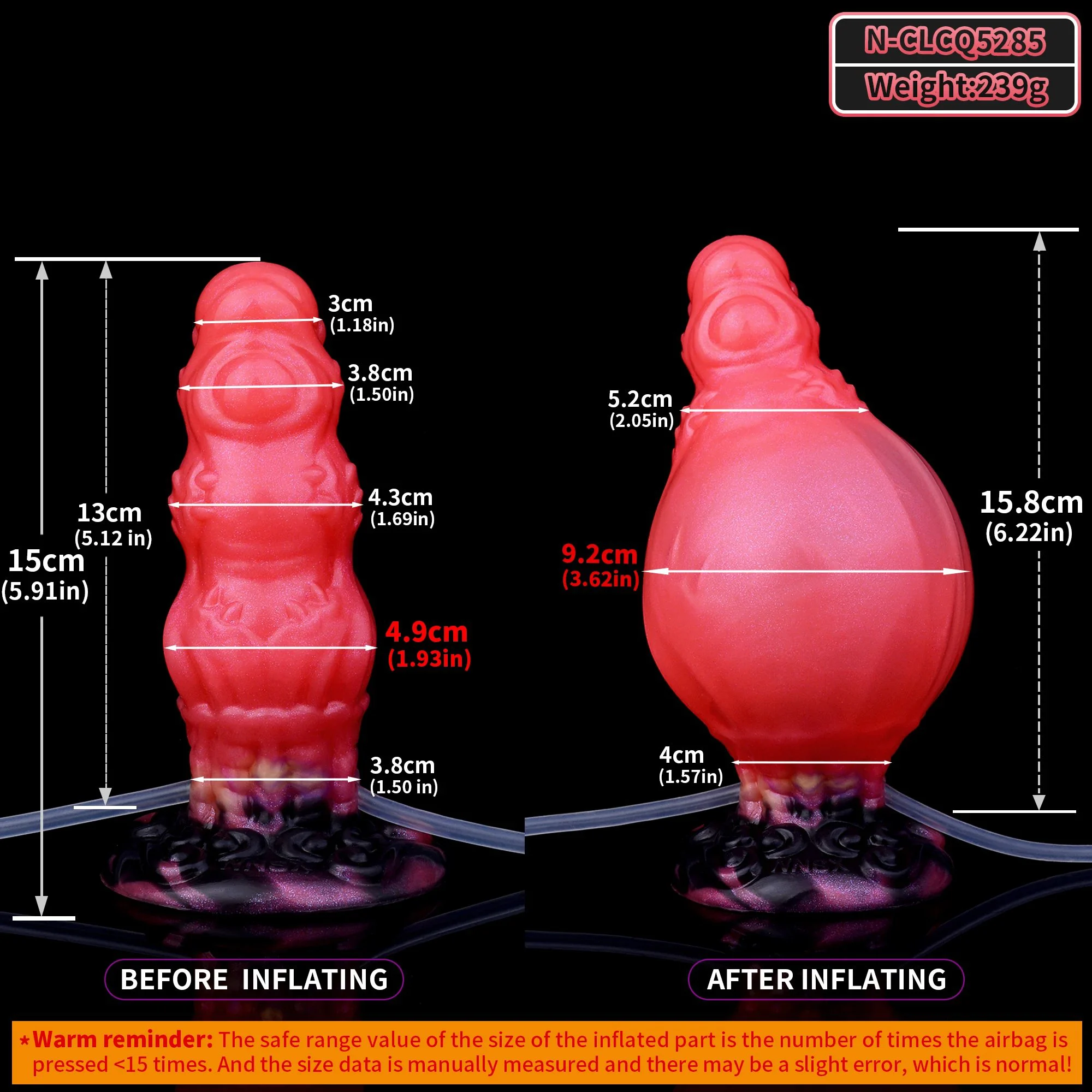 Penis of the Inflatable Water Spray Suction Cup Can Also Be Used As a Multi-purpose Silicone Sex Toy for Anal Plugs