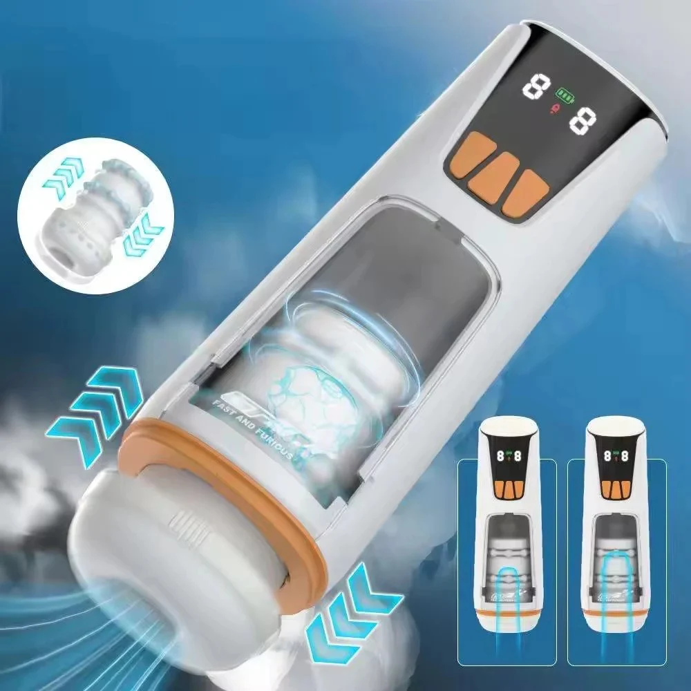 Masturbation Machine Men Sex Toy Male Telescopic Airplane Cup Detachable Washable Adult Vibration Product Men Device Masturbator