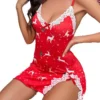New Arrival V Neck Pajamas Plus Size Sexy Christmas Lingerie for Women Costume