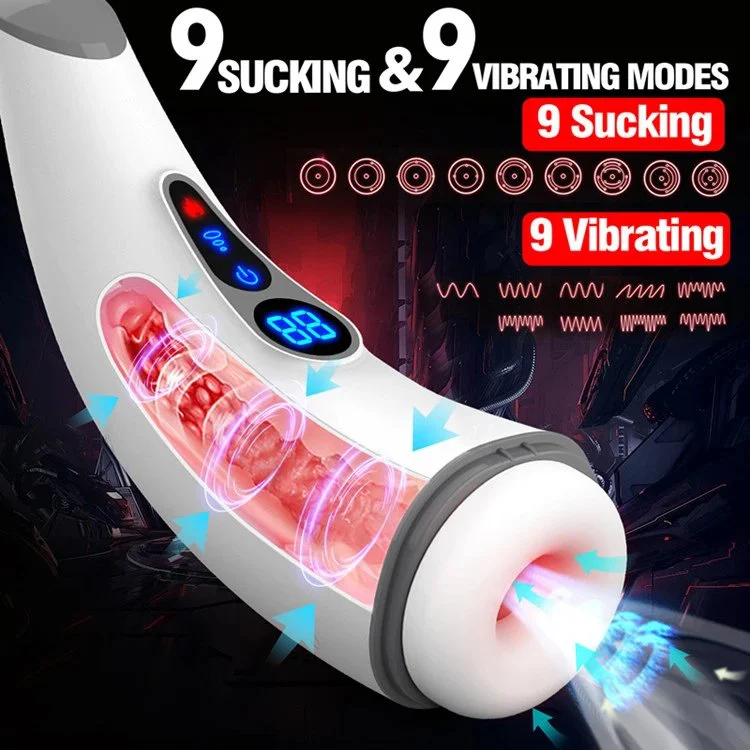 Electric Digital Display Male Penis Trainer Sucking Massage Masturbation Cup with Voice Sex Toys for Male