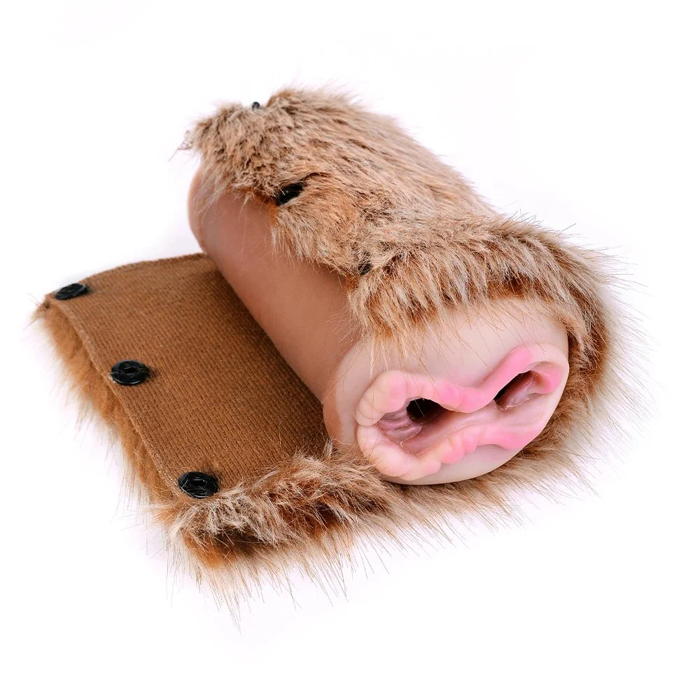 Fantasy Spinning Elk Masturbator Plush Monster Pussy Silicone Soft Tight Male Masturbation Cup Adult Sex Toys