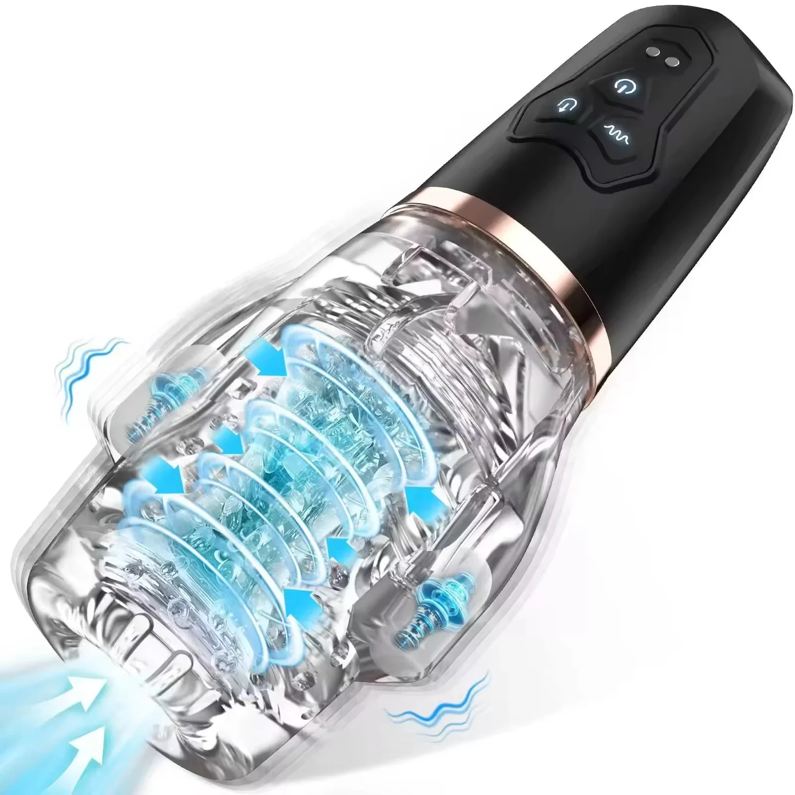 Hands Free Double Side Motors 10 Strong Vibrations Thrusting Men Vibrator Aircraft Masturbation Cup Sucking Masturbator
