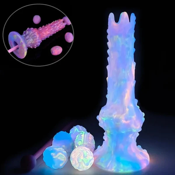 Thousand Eyes of Demon Grow in the Dark Alien Ovipositor Dildo Can Laying Eggs Anal Butt Plug