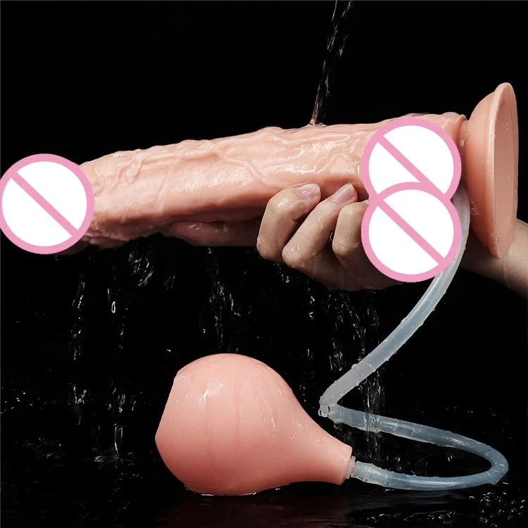 Waterproof Flexible PVC Squirting Penis Sex Toy Huge Dildo for Womens